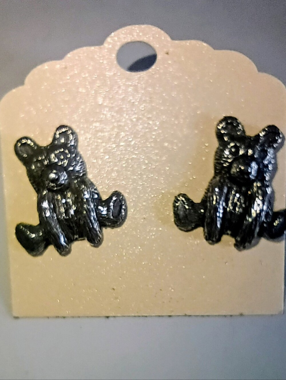 Pewter Teddy Bear Post Earrings